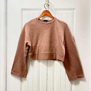 Dynamite Cropped Crewneck Sweater Rose Brown - XS